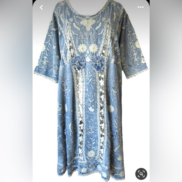 Magnolia Pearl Denim Coronado Embroidered Dress - Picture 3 of 10